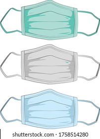 Facemasks in three different colors 