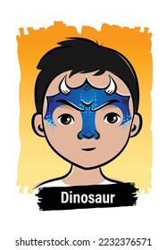 Face-Painting Creative Card Menu Design- Dinosaur