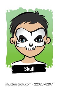 Face-Painting Creative Card Menu Design- Skull