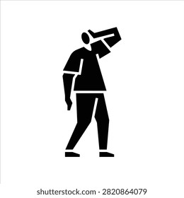 Facepalm gesture glyph icon. Facepalm illustration.