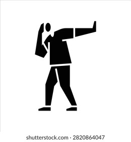 Facepalm glyph icon. Facepalm gesture illustration.