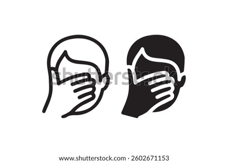 Facepalm icon outline and solid style Vector