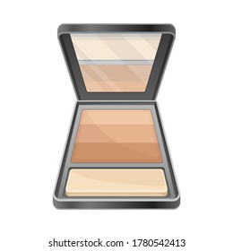 Facepowder as Decorative Cosmetics or Color Cosmetics Vector Illustration