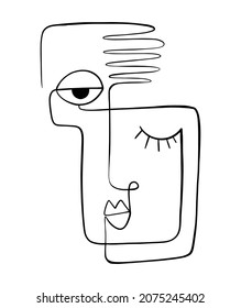 Rostros Resumen de la línea de dibujo