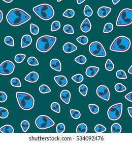 Faces Of Aliens UFO pattern.Alien seamless background.Modern design for textiles and fabrics, wrapping paper and wallpapers of all kinds.Universal vector icons alien heads seamless patterns tiling.