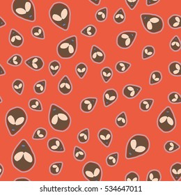 Faces Of Aliens UFO pattern.Alien seamless background.Modern design for textiles and fabrics, wrapping paper and wallpapers of all kinds.Universal vector icons alien heads seamless patterns tiling.