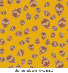 Faces Of Aliens UFO pattern.Alien seamless background.Modern design for textiles and fabrics, wrapping paper and wallpapers of all kinds.Universal vector icons alien heads seamless patterns tiling.