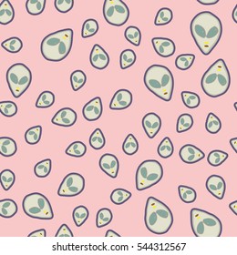 Faces Of Aliens UFO pattern.Alien seamless background.Modern design for textiles and fabrics, wrapping paper and wallpapers of all kinds.Universal vector icons alien heads seamless patterns tiling.
