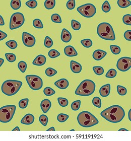 Faces of aliens UFO seamless pattern. Background for textiles and fabrics, wrapping paper and wallpapers of all kinds. Universal design icons alien heads seamless patterns tiling.