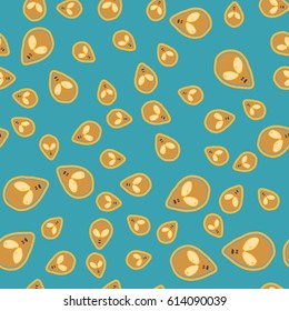 Faces of aliens UFO seamless pattern. Background for textiles and fabrics, wrapping paper and wallpapers of all kinds. Universal design icons alien heads seamless patterns tiling.