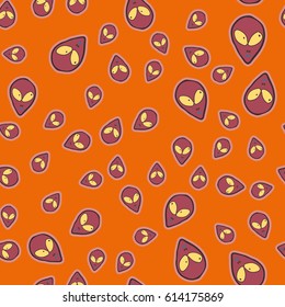 Faces of aliens UFO seamless pattern. Background for textiles and fabrics, wrapping paper and wallpapers of all kinds. 