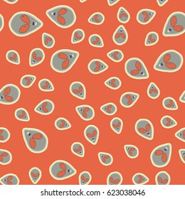 Faces of aliens UFO seamless pattern. Background for textiles and fabrics, wrapping paper and wallpapers of all kinds. Universal design icons alien heads seamless patterns tiling.