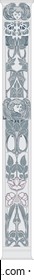 
Faces of angels, floral ornament, cool tones vector clipart, modern style. Art Nouveau ornament.