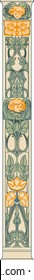 
Faces of angels, floral ornament, orange-green gamut, vector clipart, modern style. Art nouveau ornament.