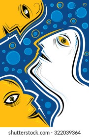Faces Art, Illustration Face (Vector Art)
