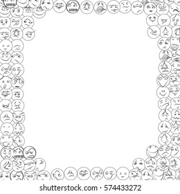 Faces. Background of various face expressions. 
