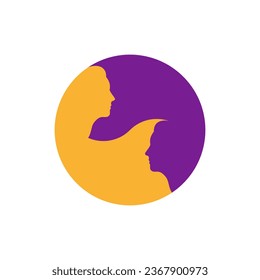 Faces in a circle of yin yang symbol.