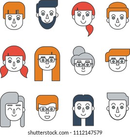 Faces collection. Minimal design