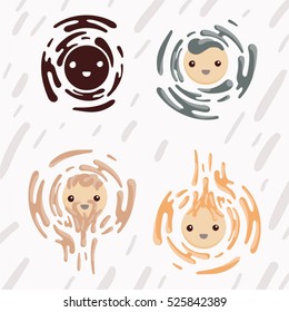 Faces with colorful splashes