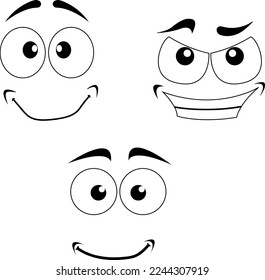 Rostros con diferentes emociones de alegría, confianza.