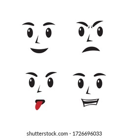 faces expressions illustration set vector