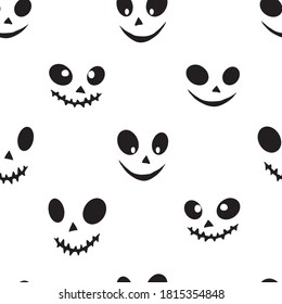 The faces of ghosts and monsters. Seamless vector pattern.