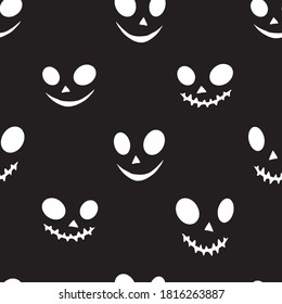 The faces of ghosts and monsters. Seamless vector pattern.