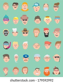 Faces icons mega pack \ Flat design \ Simple \ Minimalism