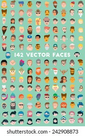 Faces icons mega pack \ Flat design \ Simple \ Minimalism 