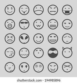faces icons set. vector
