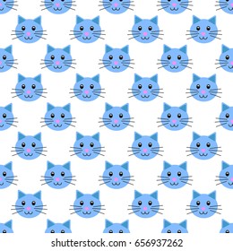 faces of kittens seamless pattern for textile, decor, Wallpaper, printed products, postcards