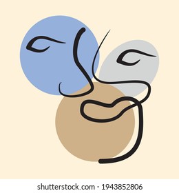 Faces line Drawing art Vector illustration