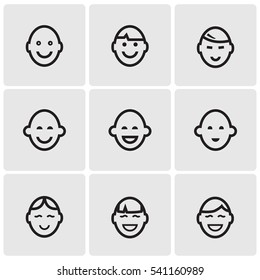 Faces line icons