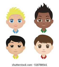 Faces of little boys
