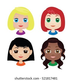Faces of little girls