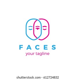 Faces. Logo template.