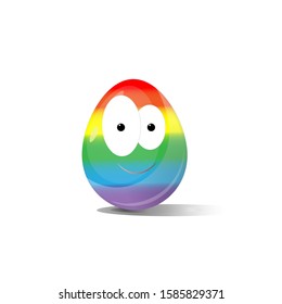 Faces on chicken eggs in the form of facial expressions, reflecting emotions. The concept of lgbt, rainbow, gays, lesbians.