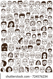 Faces People Seamless Background Stock Vector (Royalty Free) 518754784 ...