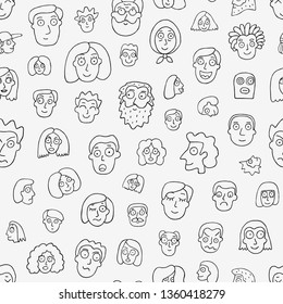 faces of people - seamless background