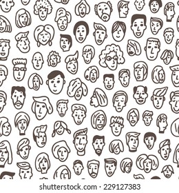 faces of people - seamless background