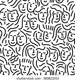 faces of people - seamless background