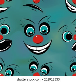 Faces pronounced emotions, seamless pattern, EPS8 - vector graphics