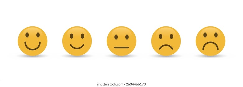 Faces with rating illustration set.