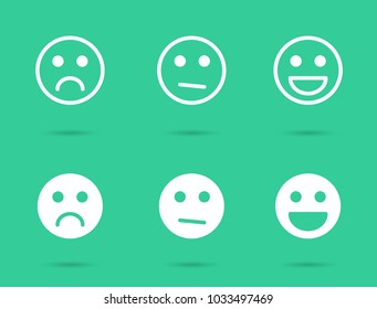 faces with three levels of joy
