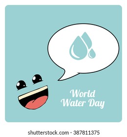 faces in the world water day in blue color