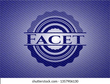 Facet emblem with denim texture