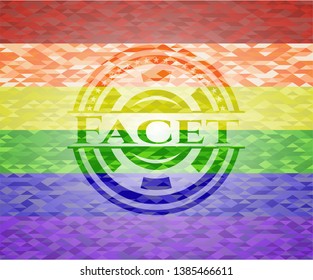 Facet lgbt colors emblem. Vector Illustration. Mosaic.