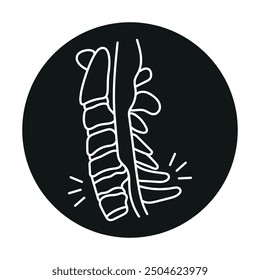 Facet syndrome color line icon. Diseases of the spine. Vertebrology. Vector isolated element. Editable stroke.