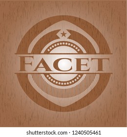 Facet vintage wooden emblem