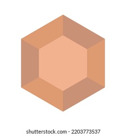 Faceted crystal on a white background. vector illustration